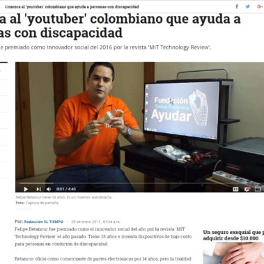 noticia felipe betancur youtuber discapacidad