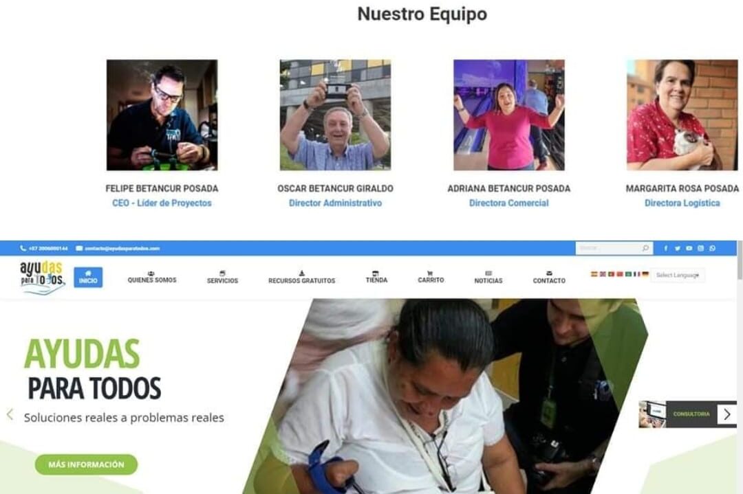 fotos familia y diseño sitio ayudas para todos