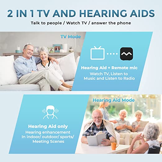 Audífonos amplificador auditivo Tv televisión personas con baja audición adulto mayor discapacidad auditiva, ayuda auditiva, audífonos especializados problemas auditivos para sordos abuelos, personas mayores,audífono recargable