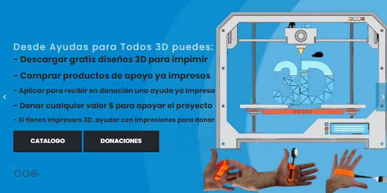 impersora 3d y texto promocionando ayudas para todos 3d