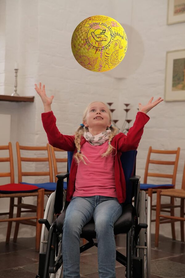 Balón sonoro inflable Pelota con sonido y textura discapacidad visual terapia rehabilitación