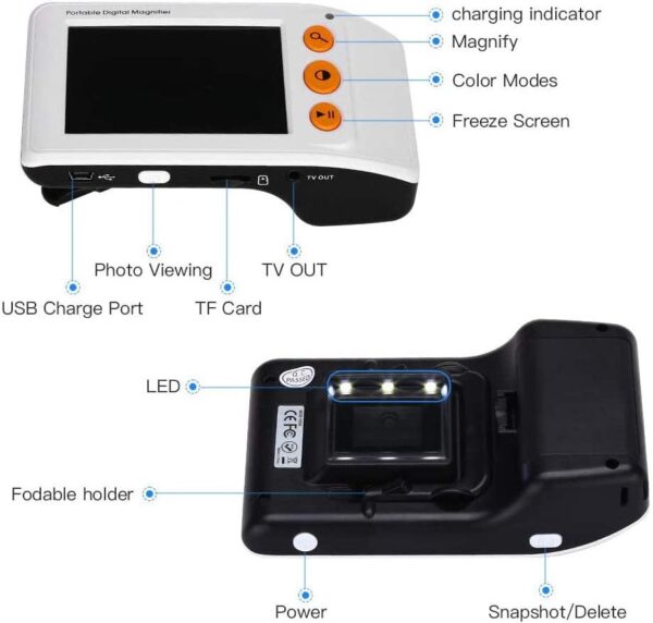 Lupa Digital magnificador electrónico portable Baja visión EYOYO 3.5pulgadas adulto mayor