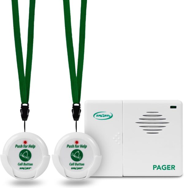 Timbre de emergencia Portable SOS con 2 pulsadores para cuidadores discapacidad adulto mayor pacientes