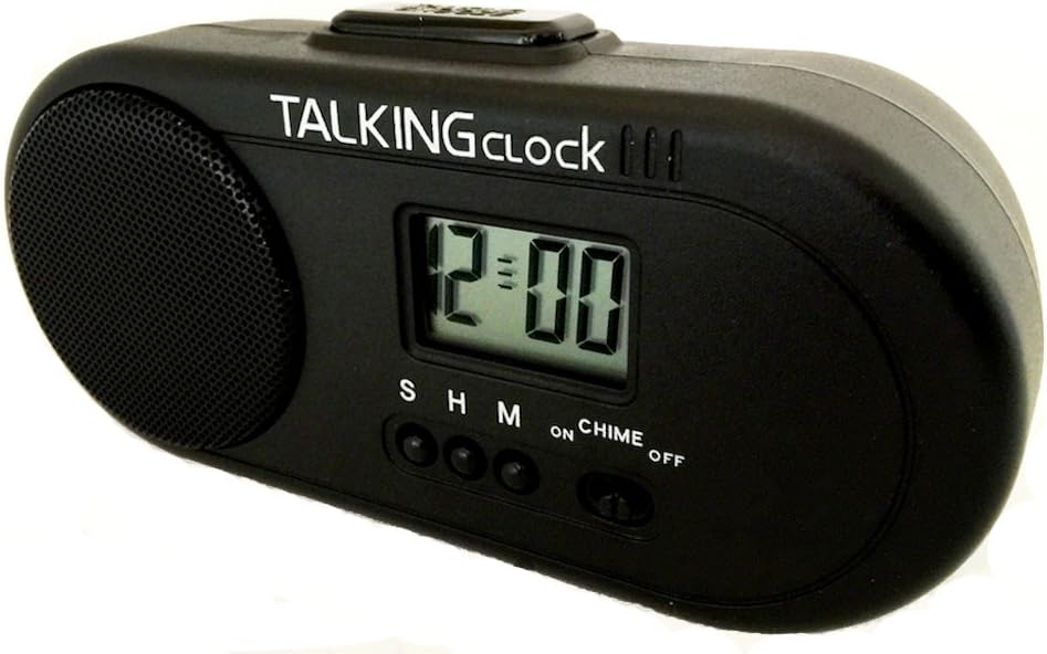 Reloj despertador habla en español Talking adultos mayores ciegos baja visión dice la hora en voz alta