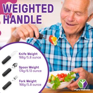 Juego 3 utensilios con peso y buen agarre Discapacidad Adulto Mayor terapia ocupacional,Parkinson,artritis, Ayuda para comer
