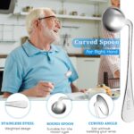 Kit 2 cucharas diseño curvo Discapacidad Adulto Mayor terapia ocupacional,Parkinson,artritis, Ayuda para comer