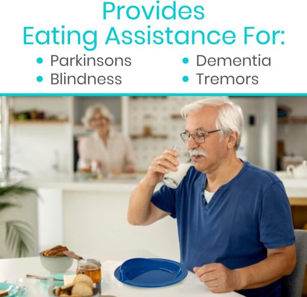 Plato evita derrames alimentación comer discapacidad adulto mayor Parkinson demencia pacientes temblores