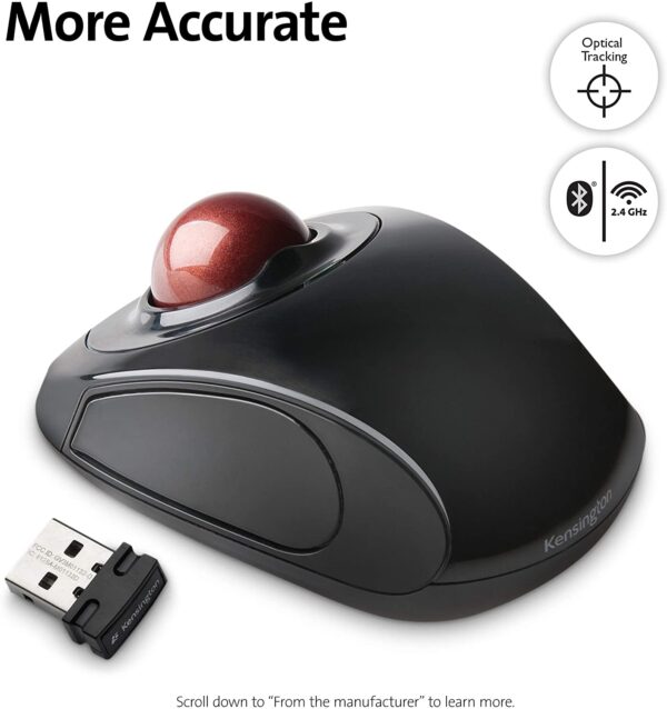 Mouse Trackball Kensington Orbit Inalámbrico - Discapacidad Física Parálisis cerebral Autismo