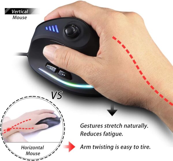 Mouse Zelotes Ratón vertical con Joystick y 11 botones programables Discapacidad accesibilidad