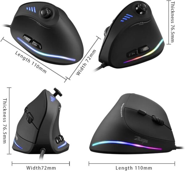 Mouse Zelotes Ratón vertical con Joystick y 11 botones programables Discapacidad accesibilidad