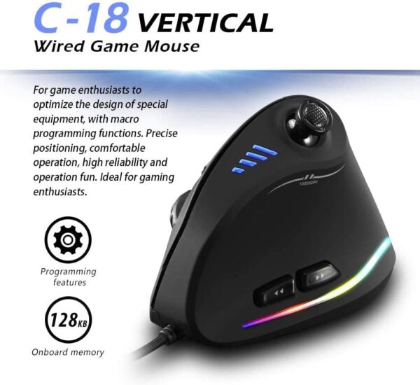 Mouse Zelotes Ratón vertical con Joystick y 11 botones programables Discapacidad accesibilidad