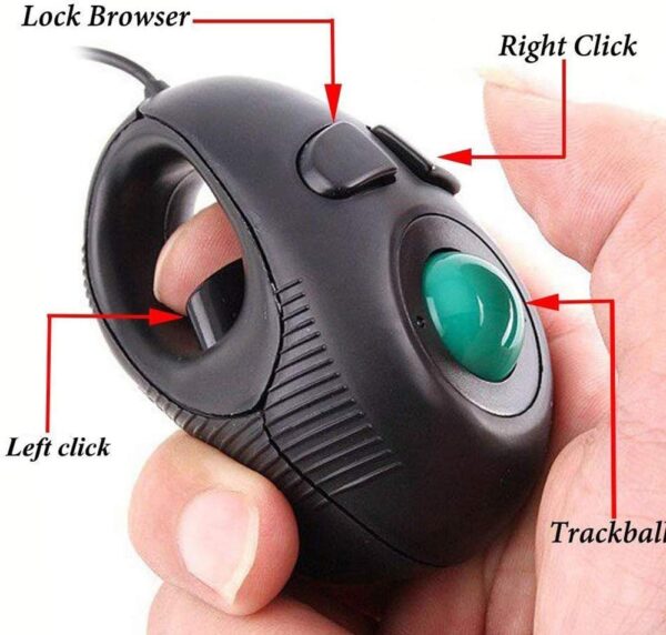 Mouse de mano mini TrackBall accesible con cable USB Discapacidad accesibilidad