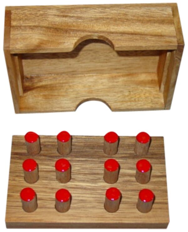 Caja Braille Madera para practicar hacer 2 letras en braille