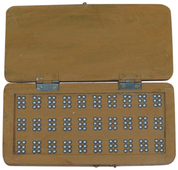 Caja Braille Madera para practicar hacer 30 letras en braille