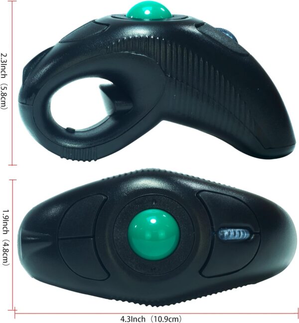 Mouse TrackBall de mano YUMQUA Y-10W inalámbrico 2.4 GHz Discapacidad accesibilidad