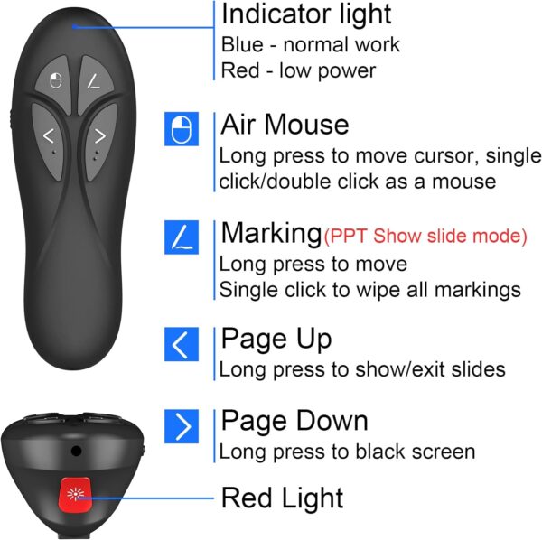 Mouse MIPREZT AirMouse mueve el puntero en el aire como varita mágica inalámbrico Discapacidad accesibilidad