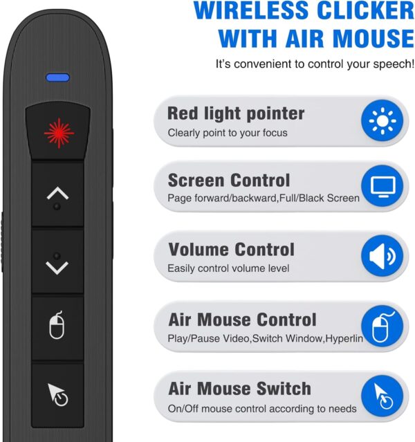 Mouse AirMouse tipo varita mágica inalámbrico movimientos en el aire Discapacidad accesibilidad